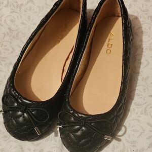 ALDO NWOT Girls Black Quilted Ballet Flats Size 11